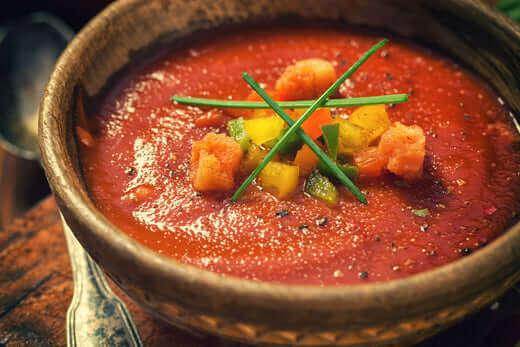 Tomatencremesuppe mit Croutons und Schinken - Kochschein