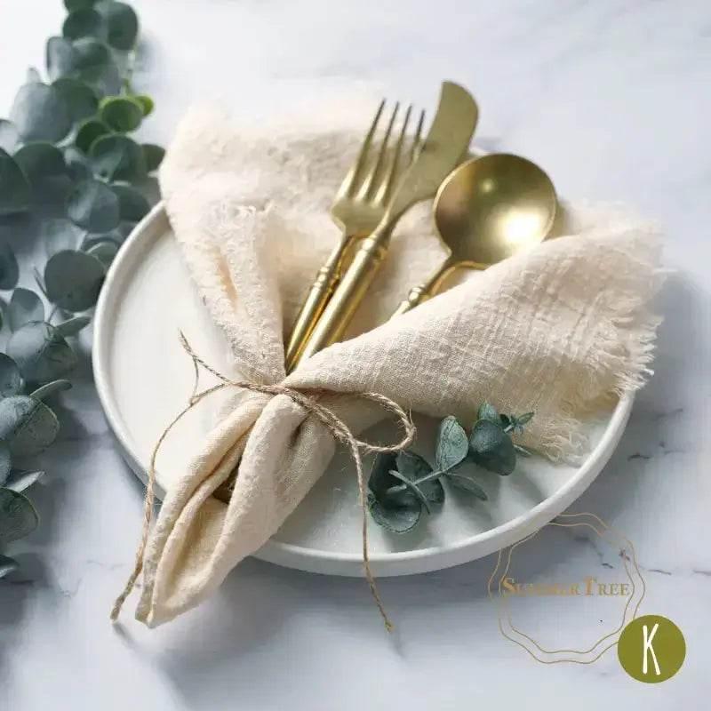 SUMMERTREE Gaze Stoffservietten Baumwolle 41x41cm - Set 20 Stück (viele Farben) - Kochschein