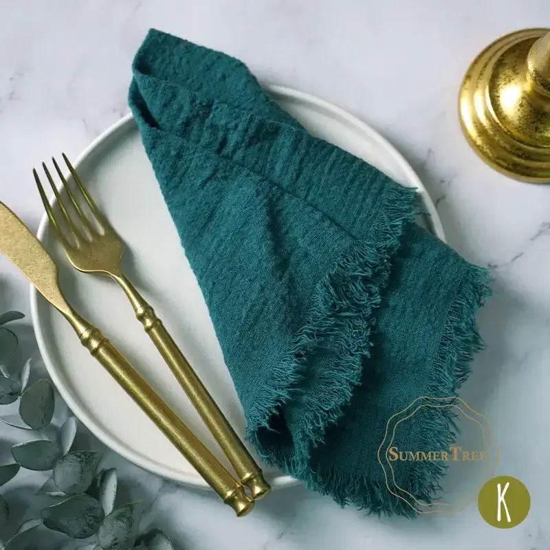 SUMMERTREE Gaze Stoffservietten Baumwolle 41x41cm - Set 20 Stück (viele Farben) - Kochschein