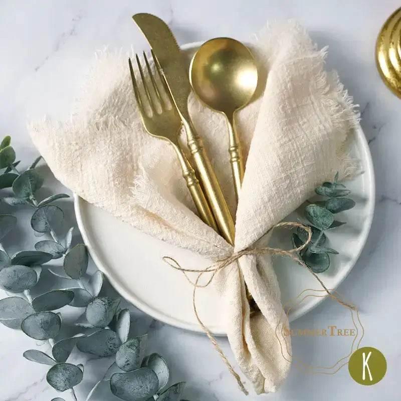 SUMMERTREE Gaze Stoffservietten Baumwolle 41x41cm - Set 20 Stück (viele Farben) - Kochschein