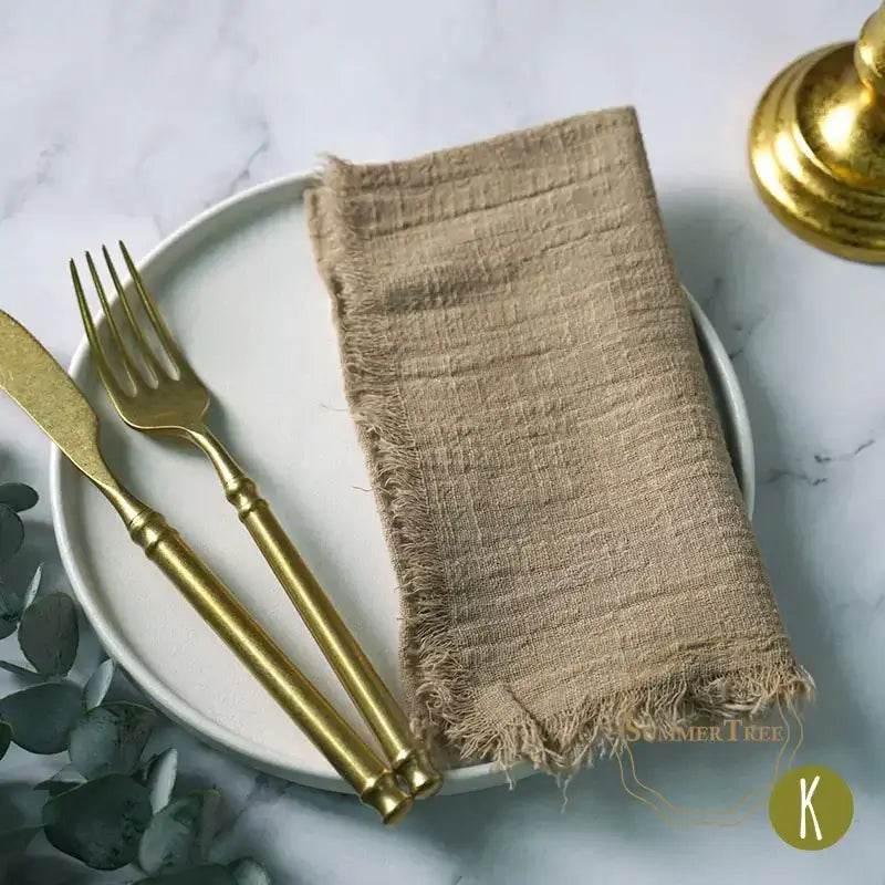 SUMMERTREE Gaze Stoffservietten Baumwolle 41x41cm - Set 20 Stück (viele Farben) - Kochschein