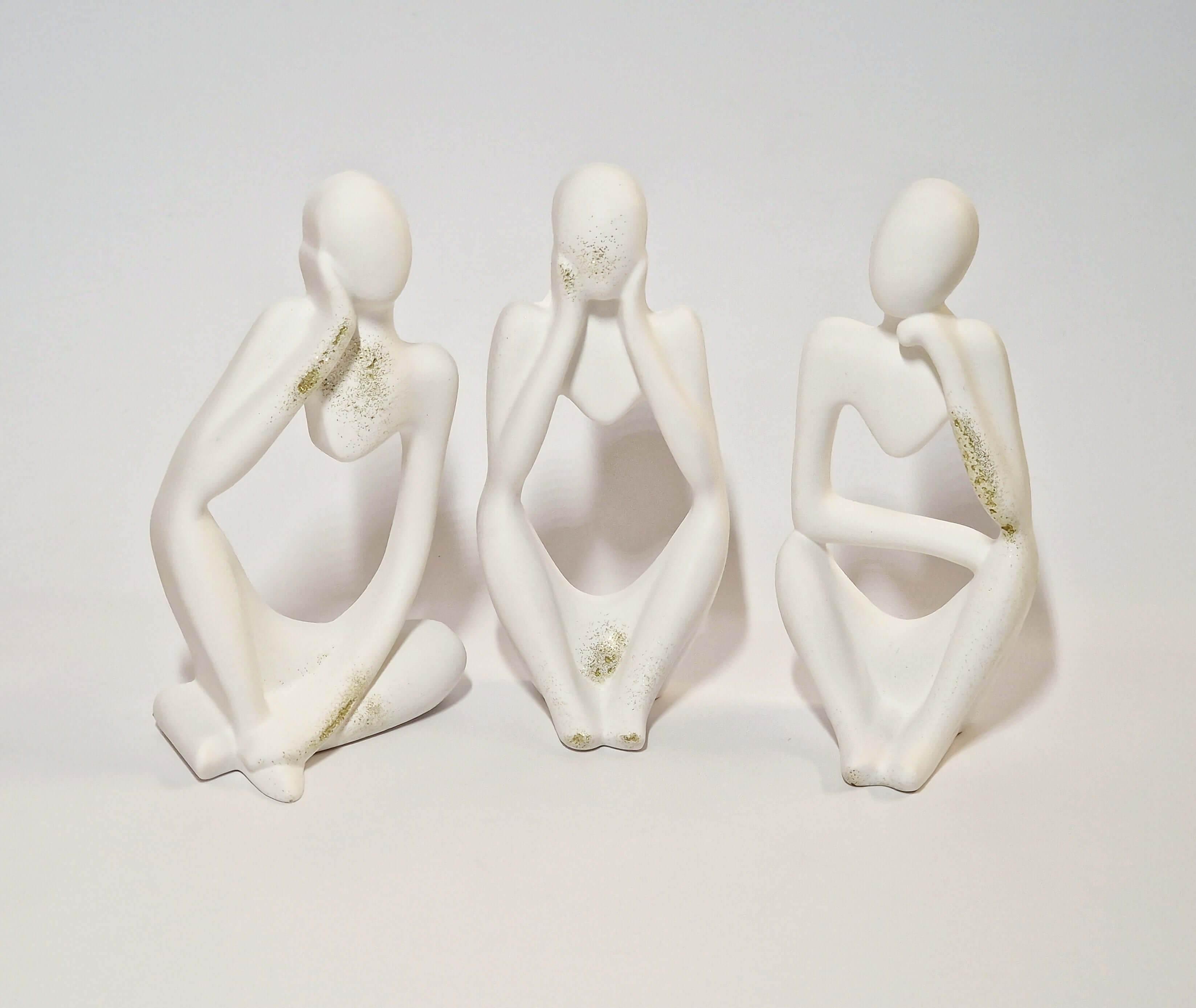 Handgefertigte Gipsfiguren im 3er-Set (zwei Farben) - Kochschein
