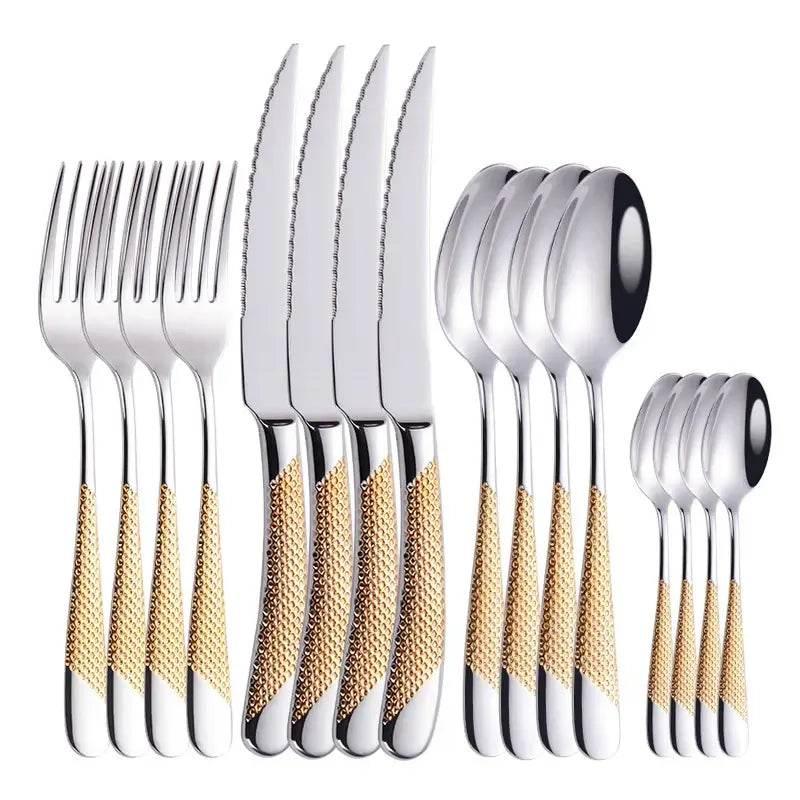 Besteckset 18/10 Edelstahl | DEKOR (zwei Varianten und Sets) - Kochschein