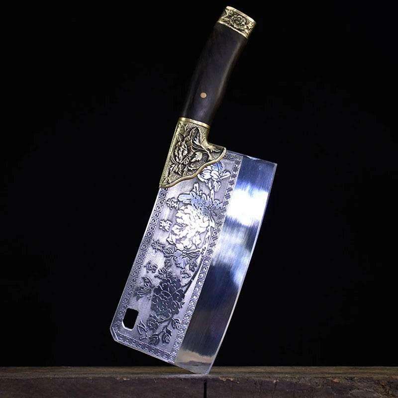 Einzigartiges 7,7 Zoll Chopper Küchenmesser - Edelstahl und Kupferverzierungen - Kochschein