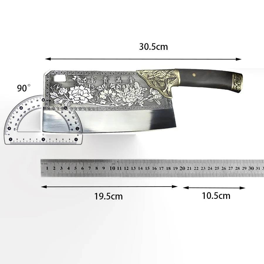 Einzigartiges 7,7 Zoll Chopper Küchenmesser - Edelstahl und Kupferverzierungen - Kochschein
