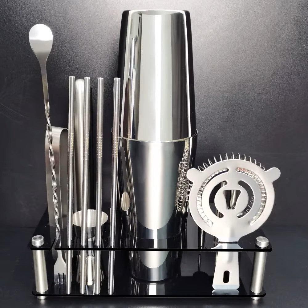 Profi Cocktail Shaker Set 12-teilig mit Ständer (verschiedene Farben) – Kochschein