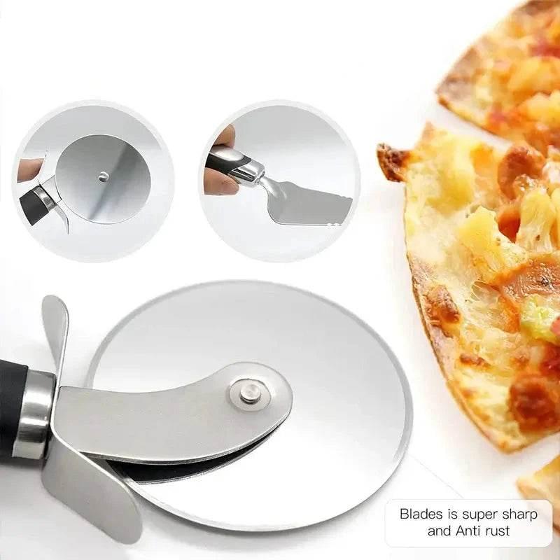 Hochwertiger Edelstahl Pizzaschneider und Pizzakelle - Kochschein