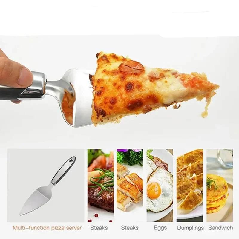 Hochwertiger Edelstahl Pizzaschneider und Pizzakelle - Kochschein
