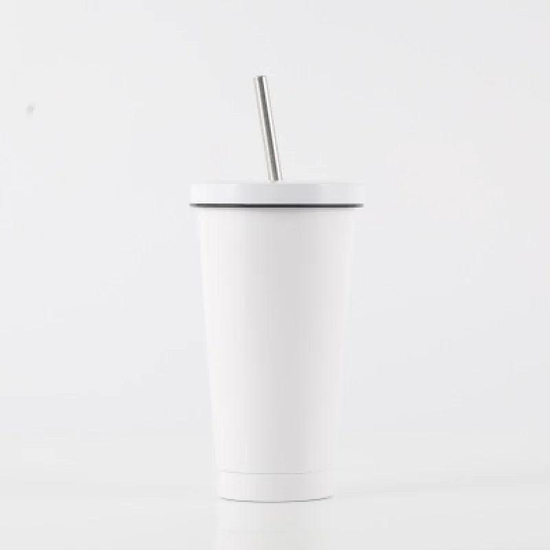 Wiedervewendbarer Edelstahl Trinkbecher Kaffeebecher - Deckel und Strohhalm (10 Farben) - Kochschein