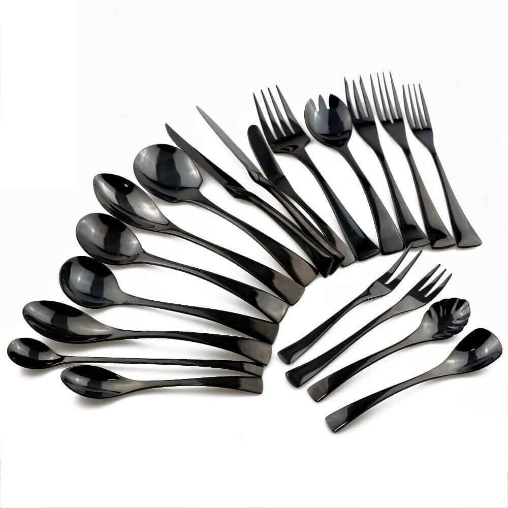 Extravagantes schwarzes Edelstahl Besteck Set (Einzeln bestellen) - Kochschein
