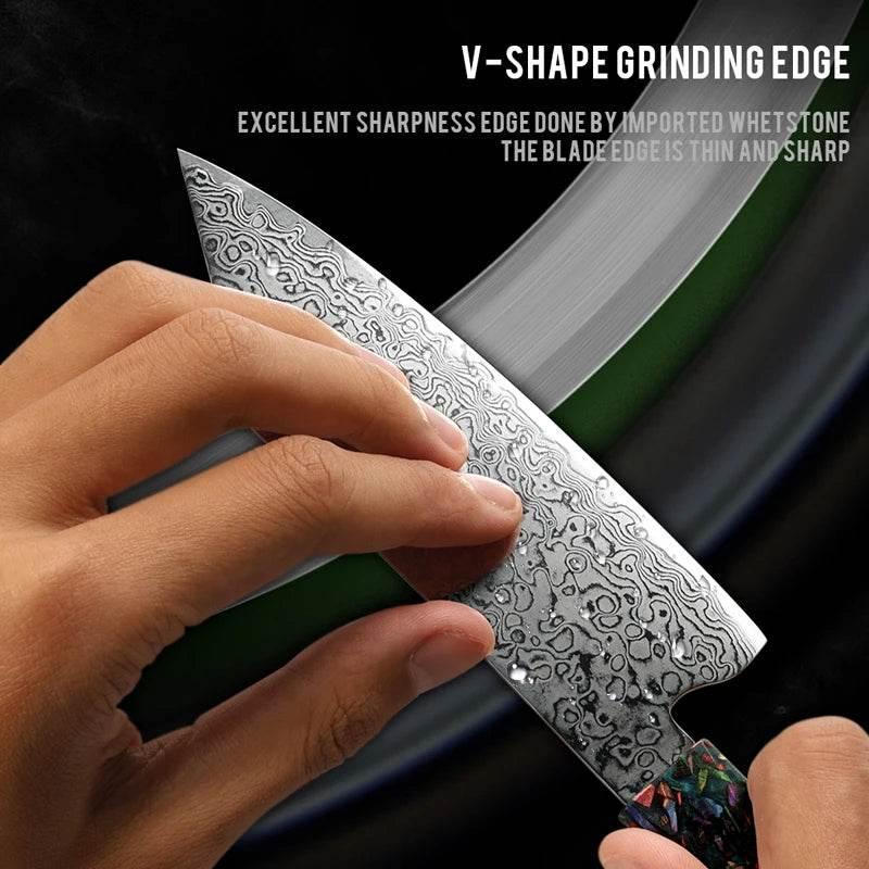 GRANDSHARP Japanisches Bunka Damastmesser 14 cm | 67-Lagen - Kochschein