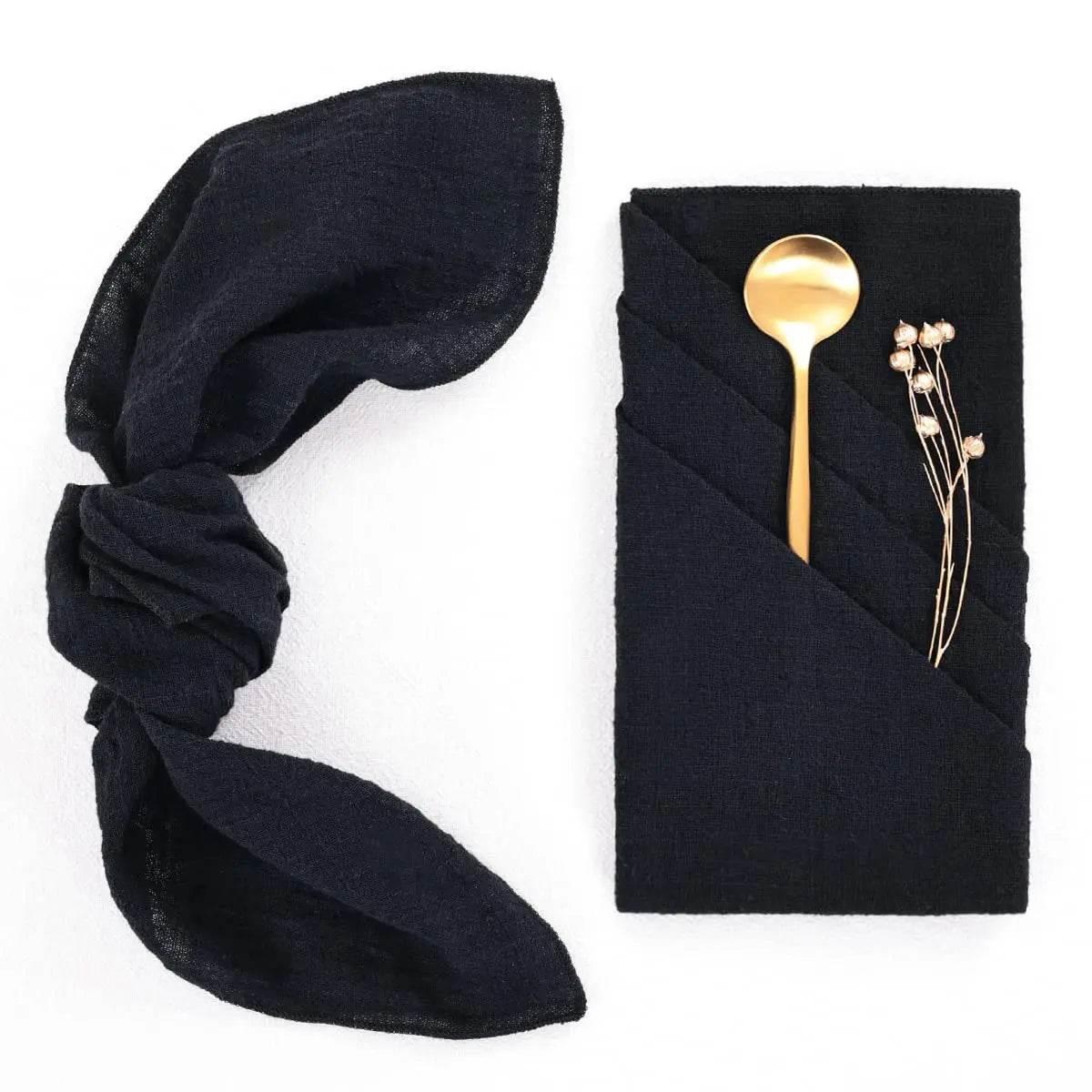 Gaze Stoffservietten 12er Set - Hochzeit & Party Dekoration (viele Farben) - Kochschein