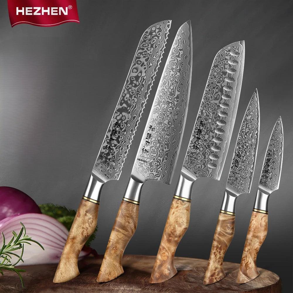 HEZHEN Damastmesser SET - Master Series | 67-Lagen (Einzeln oder Sets) - Kochschein
