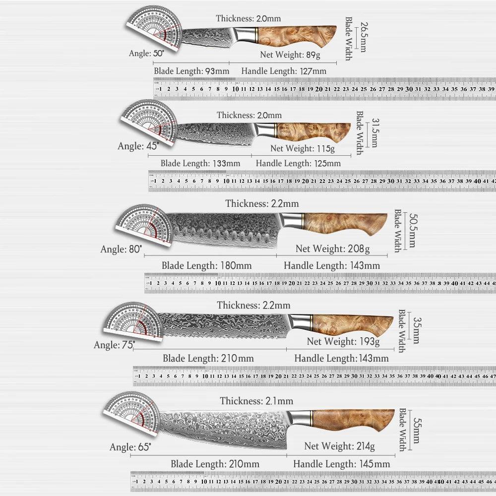 HEZHEN Damastmesser SET - Master Series | 67-Lagen (Einzeln oder Sets) - Kochschein