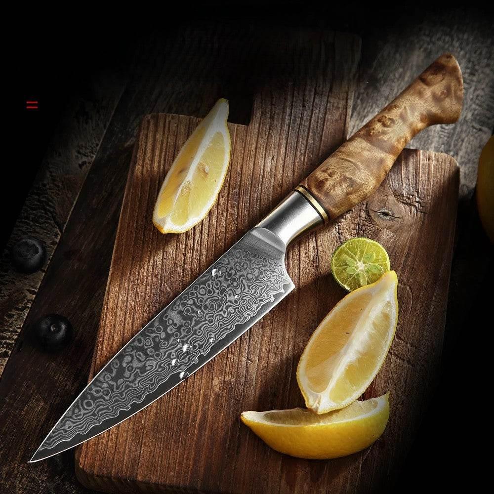 HEZHEN Utility Damastmesser - Master Series 5 Zoll | 67-Lagen - Kochschein