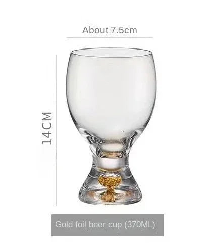 Hochwertiges Bierglas mit goldener Verzierung, 370 ml, elegantes Küchenaccessoire von Kochschein