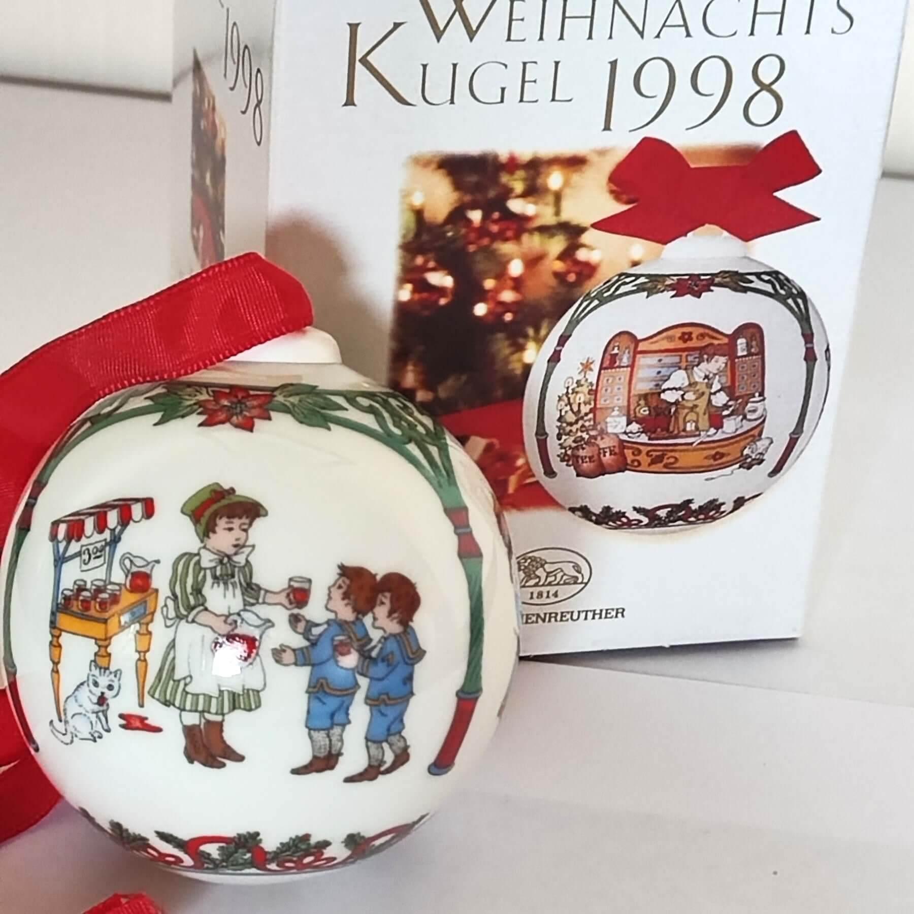 Hutschenreuther Weihnachtskugel 1998 - Limitierte Auflage - Kochschein