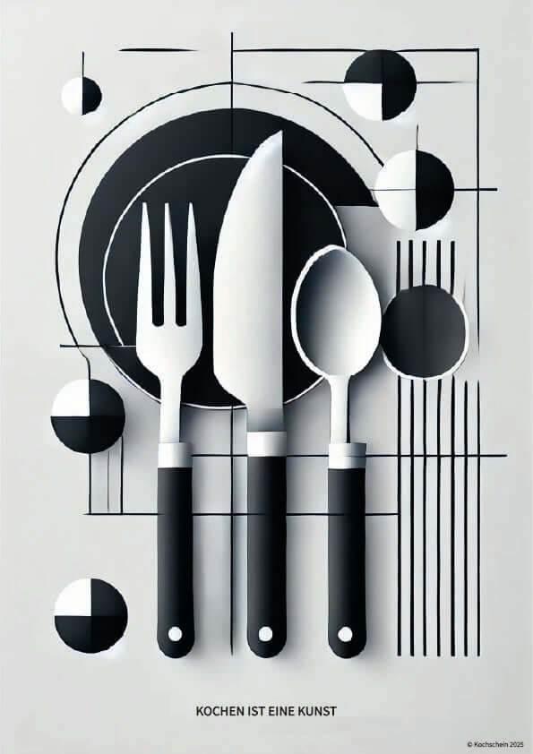 Küchenposter ABSTRAKT 01 - Besteck | digitaler Download - Kochschein