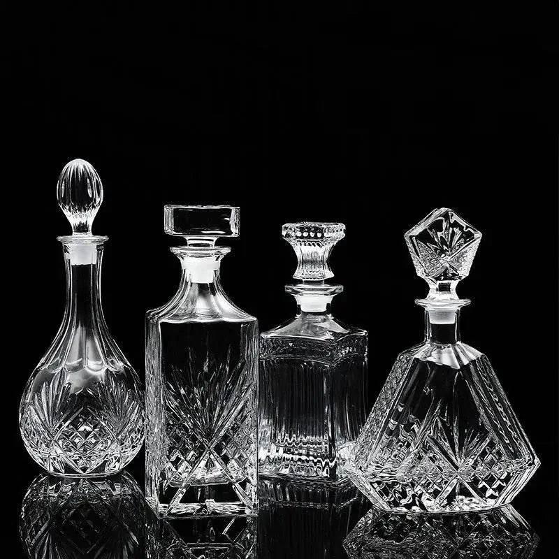 Edle handgefertigte Kristall Dekanter Whiskey - Karaffe (6 Varianten) - Kochschein