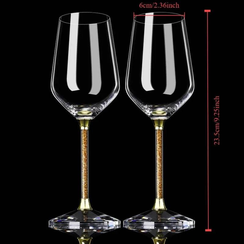 Luxuriöses Gold Kristallglas Weinglas Set (2 Stück) - Kochschein