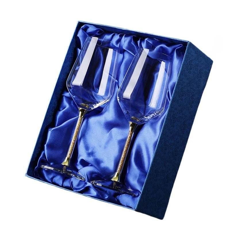Luxuriöses Gold Kristallglas Weinglas Set (2 Stück) - Kochschein