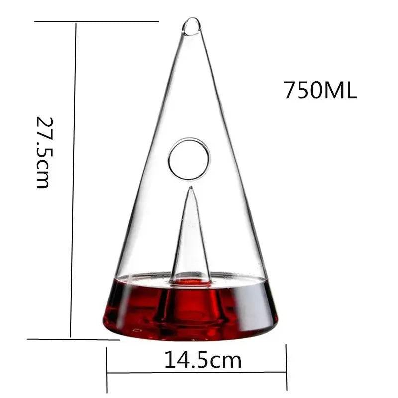 Handgefertigter Luxus Wein Dekanter PYRAMIDE (3 Größen) - Kochschein