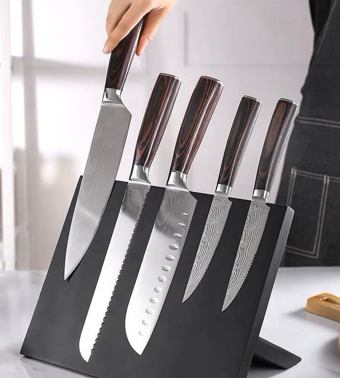 Magnetischer Messerblock aus MDF (Schwarz oder Moiré) - Kochschein