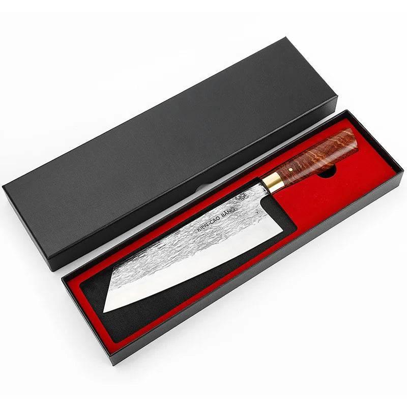 Professionelles japanisches Küchenmesser (20cm) handgeschmiedet mit Geschenkbox - Kochschein