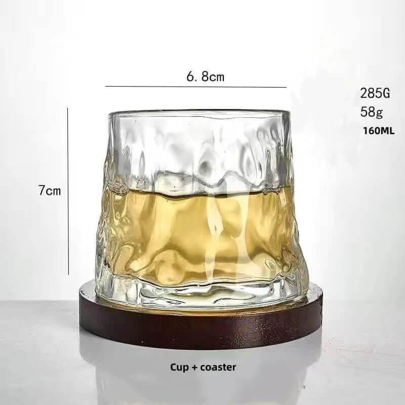 Rotierendes Whiskeyglas aus bleifreiem Kristallglas I (3 Varianten und Sets) - Kochschein