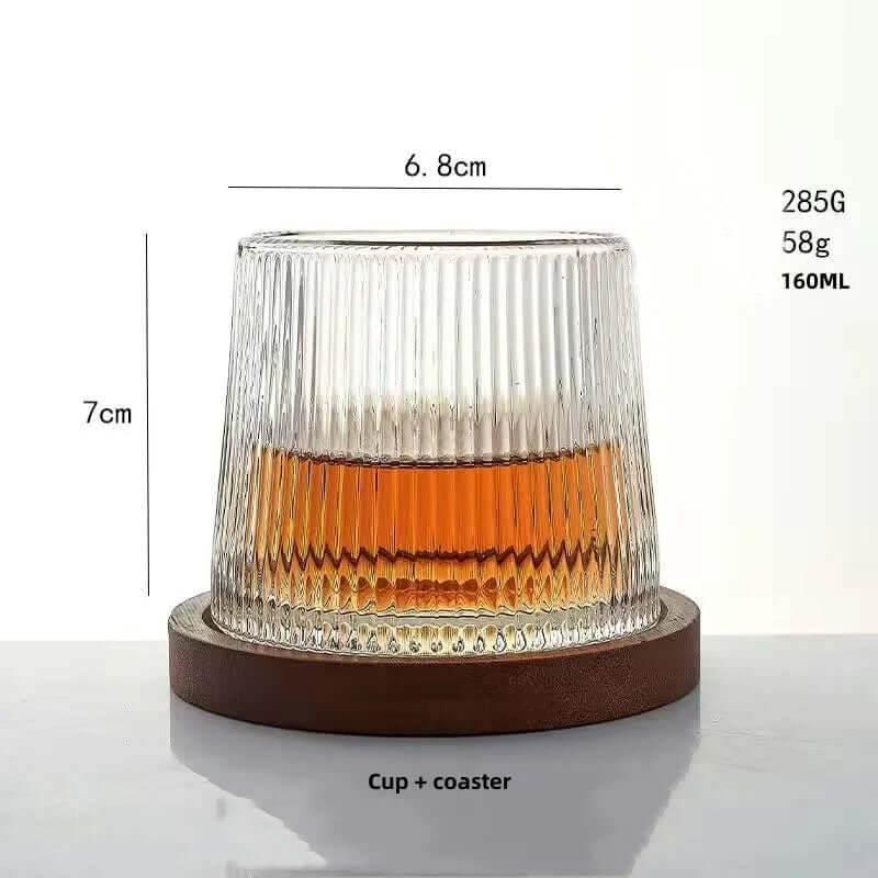 Rotierendes Whiskeyglas aus bleifreiem Kristallglas I (3 Varianten und Sets) - Kochschein
