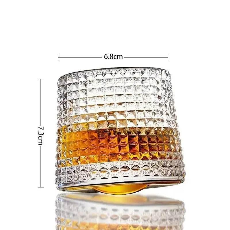 Rotierendes Whiskeyglas aus bleifreiem Kristallglas I (3 Varianten und Sets) - Kochschein