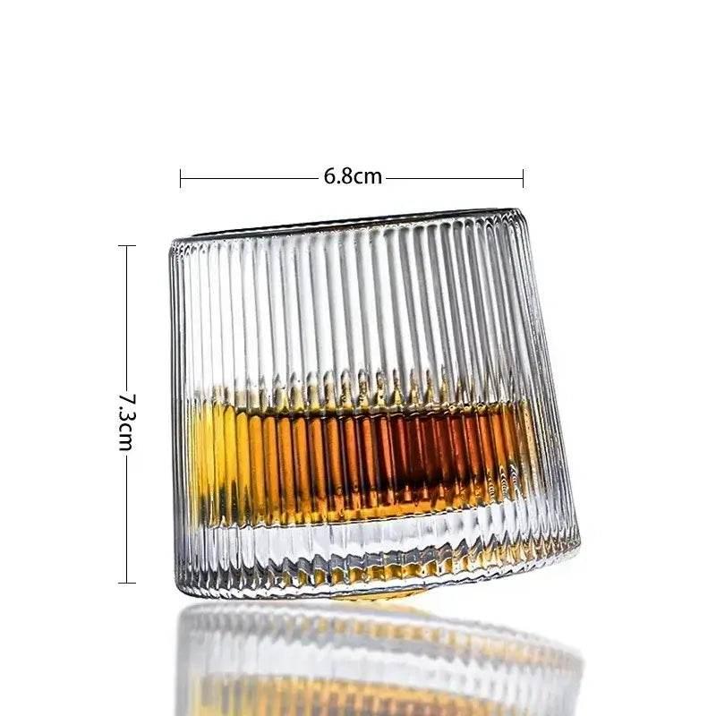 Rotierendes Whiskeyglas aus bleifreiem Kristallglas I (3 Varianten und Sets) - Kochschein