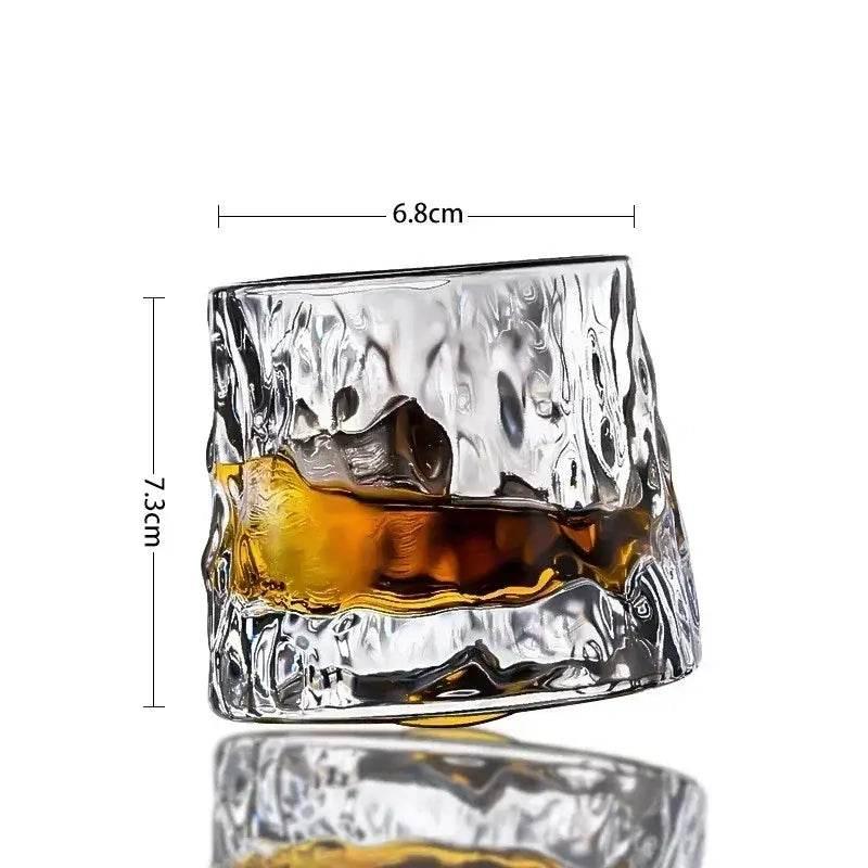 Rotierendes Whiskeyglas aus bleifreiem Kristallglas I (3 Varianten und Sets) - Kochschein