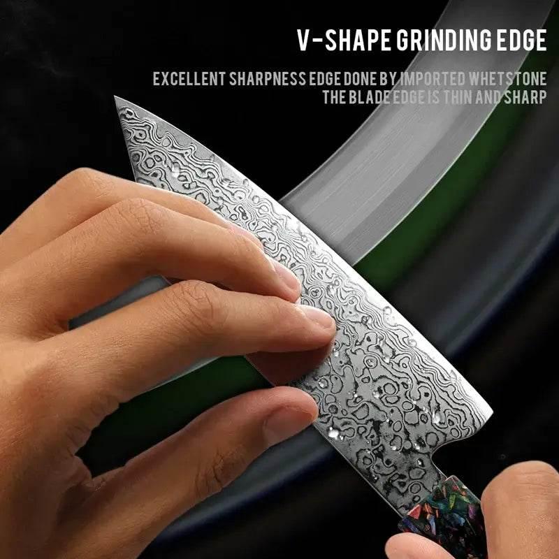 GRANDSHARP Japanisches Bunka Damastmesser 14 cm | 67-Lagen - Kochschein