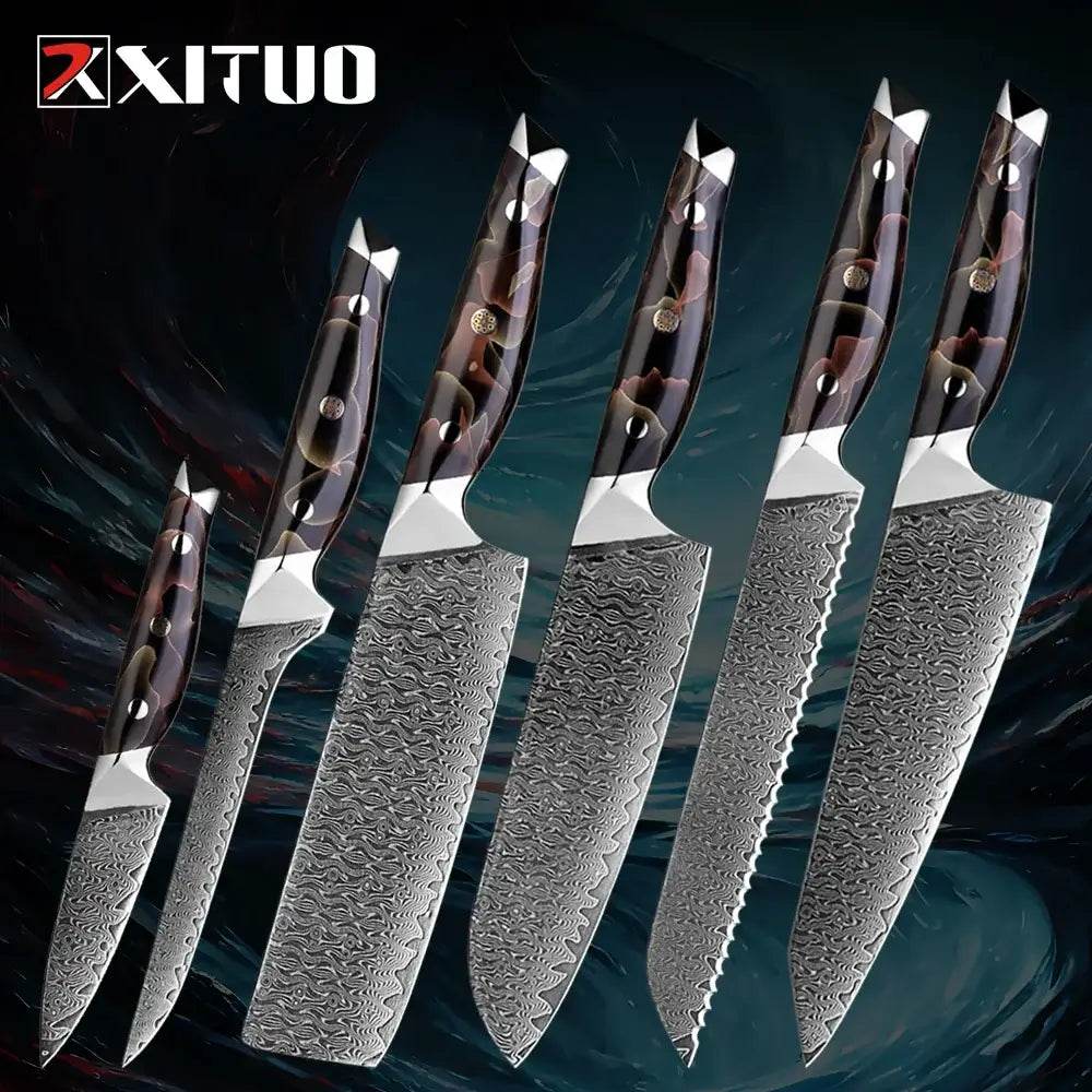 XITUO Exklusives Küchenmesser Set | 67-Lagen Damast (Einzeln oder Sets) - Kochschein