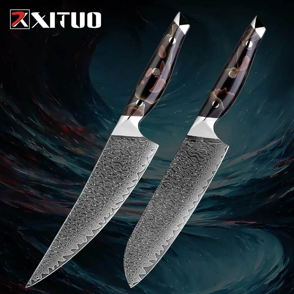 XITUO Exklusives Küchenmesser Set | 67-Lagen Damast (Einzeln oder Sets) - Kochschein