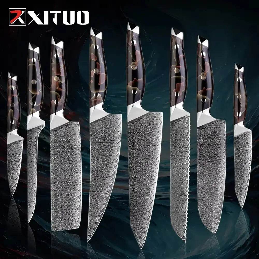 XITUO Exklusives Küchenmesser Set | 67-Lagen Damast (Einzeln oder Sets) - Kochschein