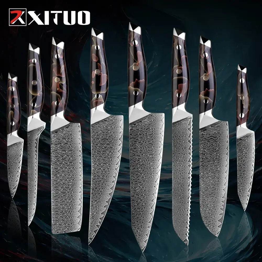 XITUO Exklusives Küchenmesser Set | 67-Lagen Damast (Einzeln oder Sets) - Kochschein