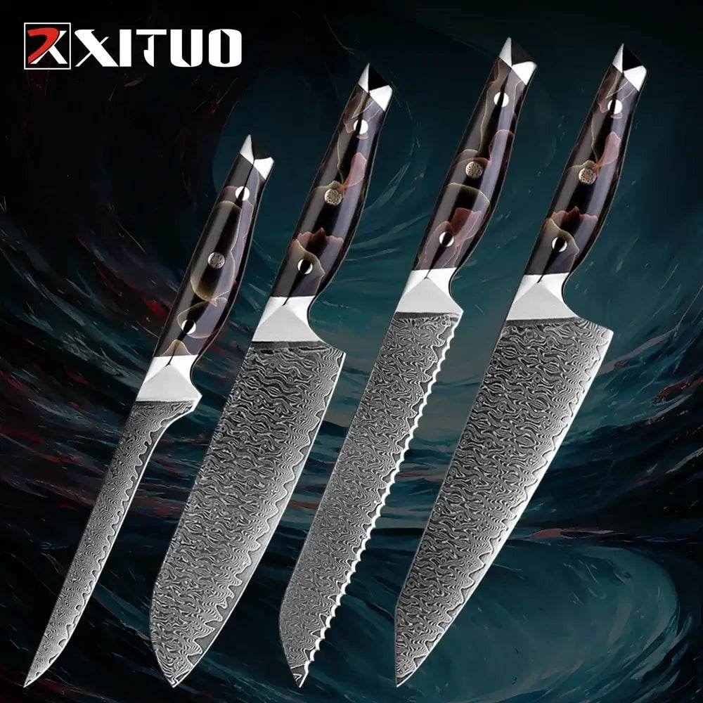 XITUO Exklusives Küchenmesser Set | 67-Lagen Damast (Einzeln oder Sets) - Kochschein