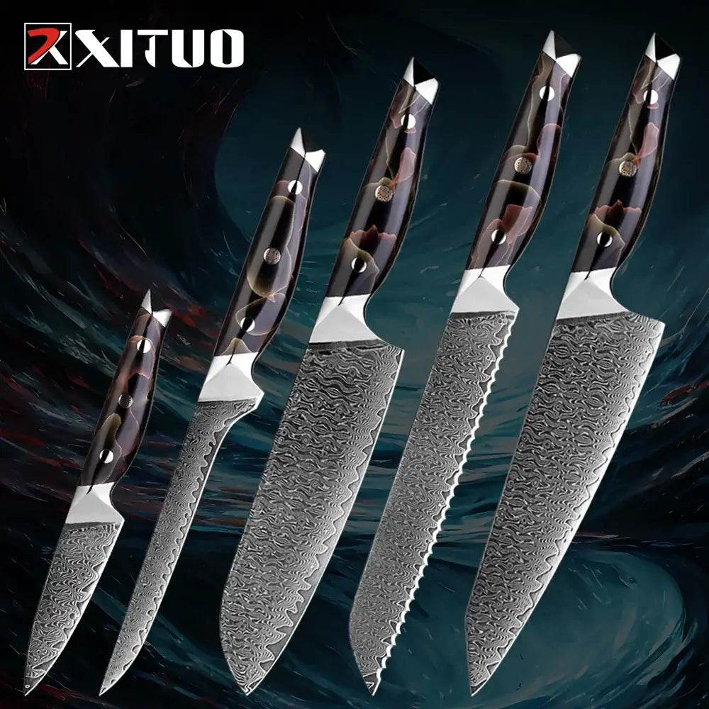 XITUO Exklusives Küchenmesser Set | 67-Lagen Damast (Einzeln oder Sets) - Kochschein