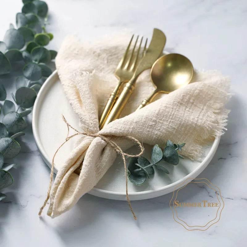 SUMMERTREE Gaze Stoffservietten Baumwolle 41x41cm - Set 20 Stück (viele Farben) - Kochschein