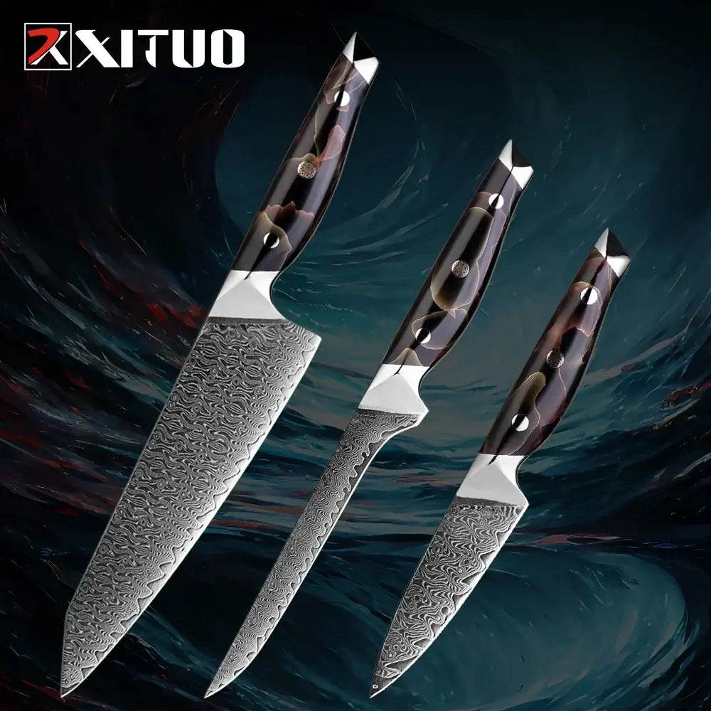 XITUO Exklusives Küchenmesser Set | 67-Lagen Damast (Einzeln oder Sets) - Kochschein