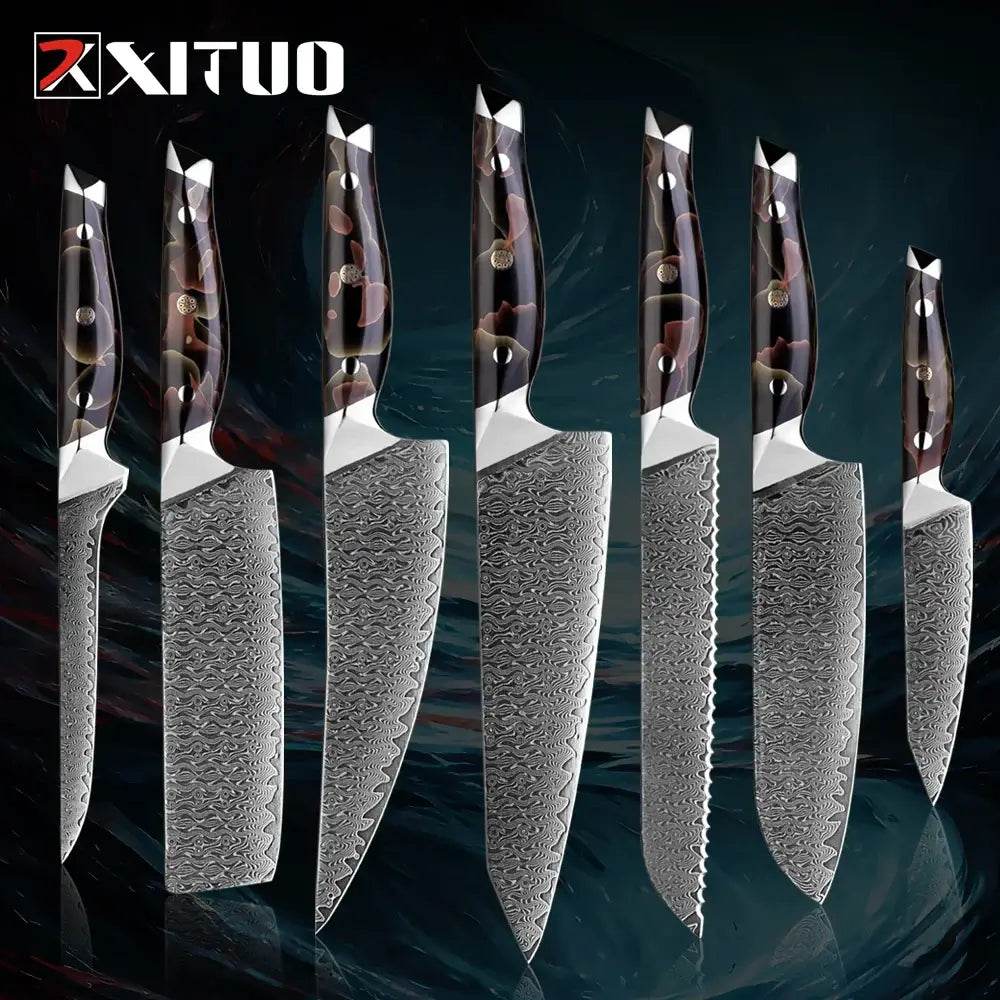 XITUO Exklusives Küchenmesser Set | 67-Lagen Damast (Einzeln oder Sets) - Kochschein