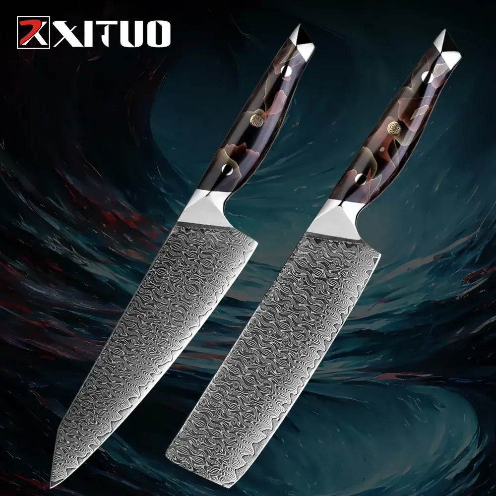 XITUO Exklusives Küchenmesser Set | 67-Lagen Damast (Einzeln oder Sets) - Kochschein