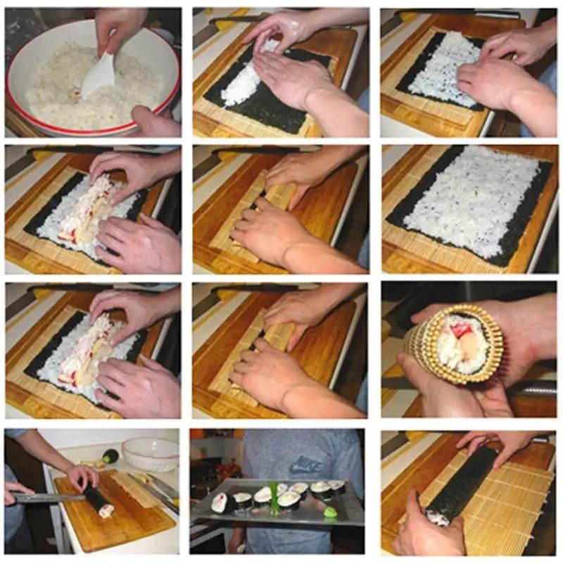 Sushi Rolle - Matte aus hochwertigem frischem Bambus - Kochschein