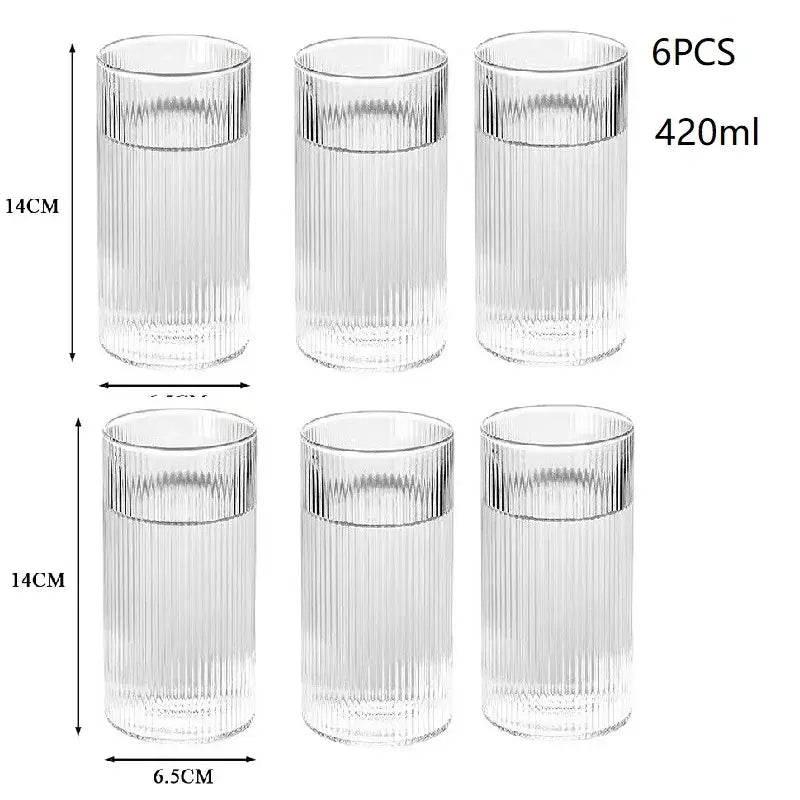 TINYI Wunderschönes bleifreies Trinkglas - Wasserglas (1/3/6er Set) - Kochschein