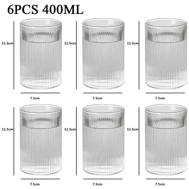 TINYI Wunderschönes bleifreies Trinkglas - Wasserglas (1/3/6er Set) - Kochschein