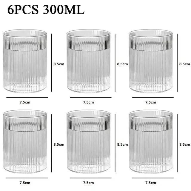 TINYI Wunderschönes bleifreies Trinkglas - Wasserglas (1/3/6er Set) - Kochschein