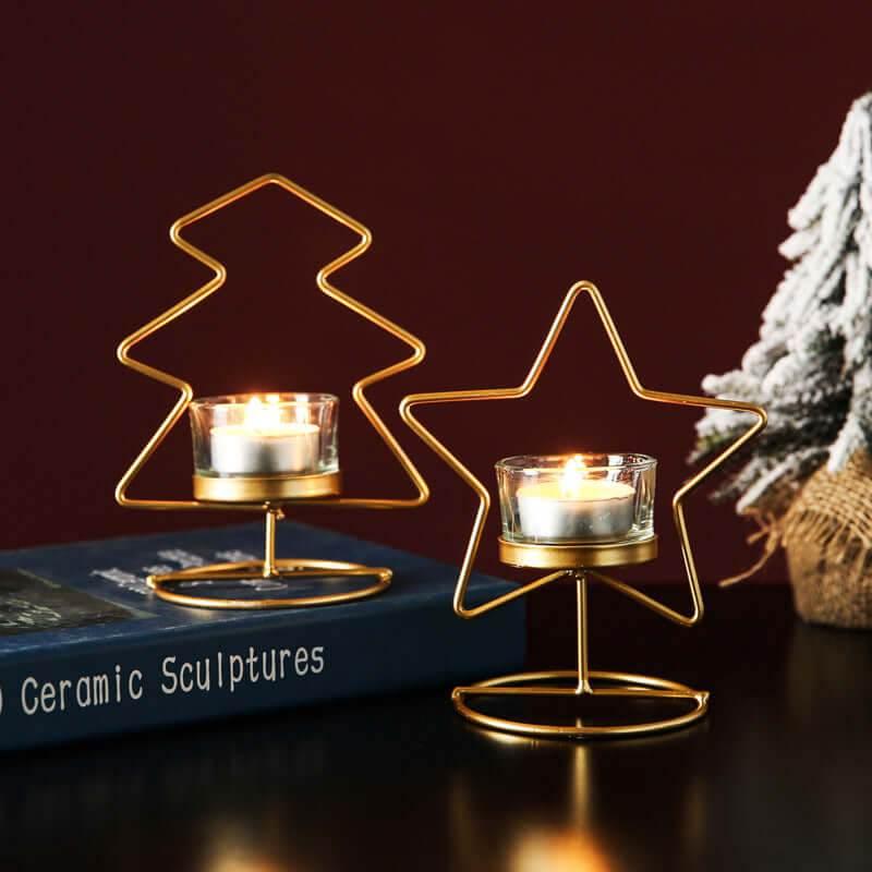 Wunderschöner Teelichthalter Gold Weihnachten (in drei Varianten) - Kochschein