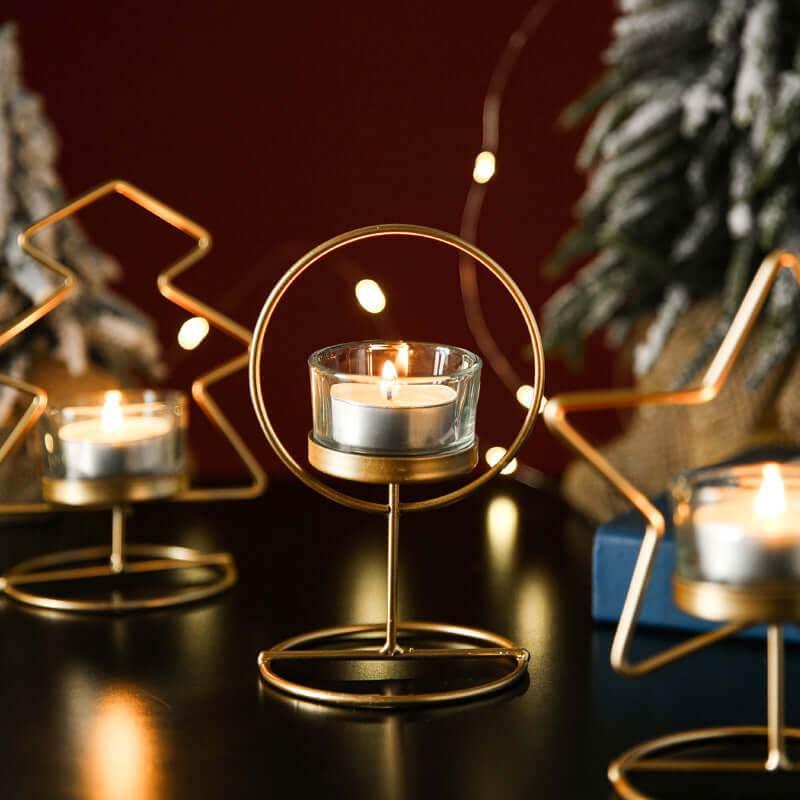 Wunderschöner Teelichthalter Gold Weihnachten (in drei Varianten) - Kochschein